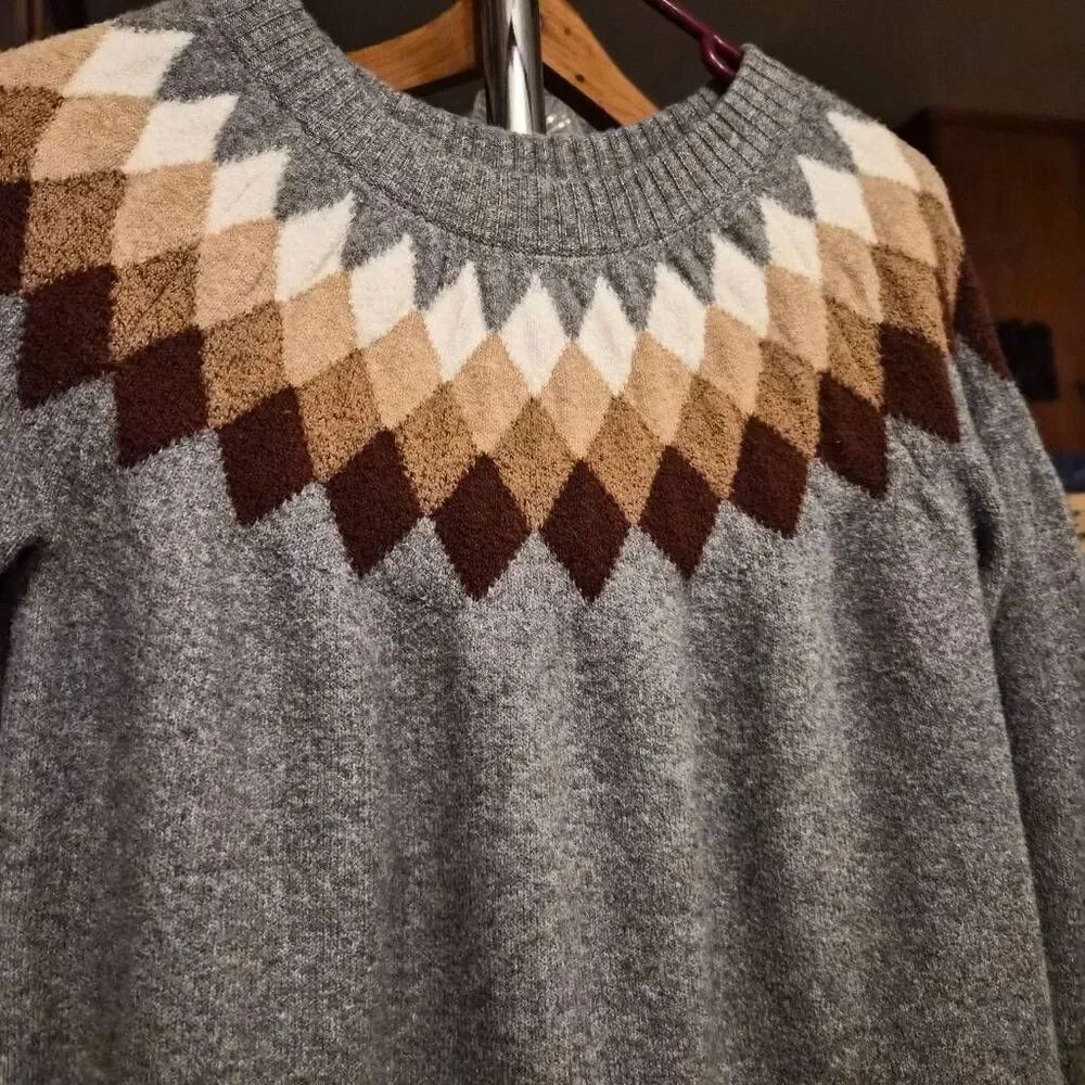 St. John's Bay Scoopneck Sweater w/ Argyle Design